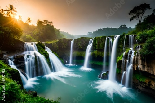 waterfall in the jungle enerated Ai. © Abdul