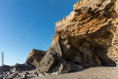 Small cliffs on la Pointe du Payre in the ouest coast of France in Vendee