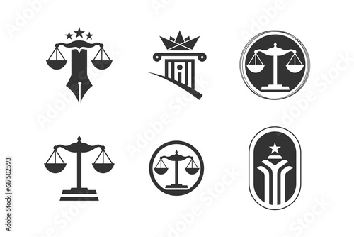 Set of lawyer logo vector with creative shape design