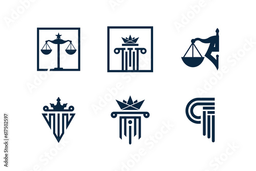 Set of lawyer logo vector with creative shape design