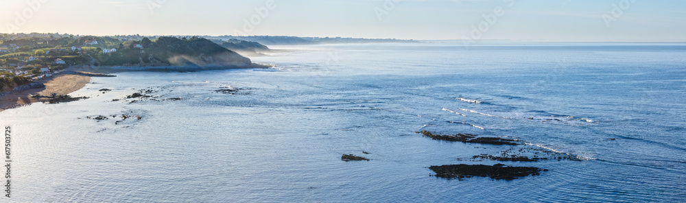Morning ocean coast view from shore (near Saint-Jean-de-Luz, France, Bay of Biscay). Morning ocean coast view from shore (near Saint-Jean-de-Luz, France, Bay of Biscay).