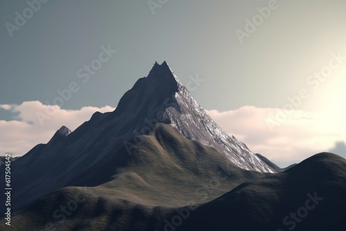 A minimalist landscape with a scenic mountain or peak, Generative AI © NICACIO