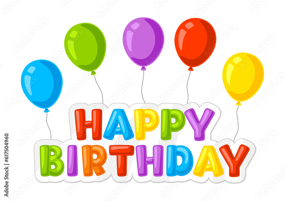 Happy Birthday background. Party invitation with color balloons. Happy Birthday background. Party invitation with color balloons.