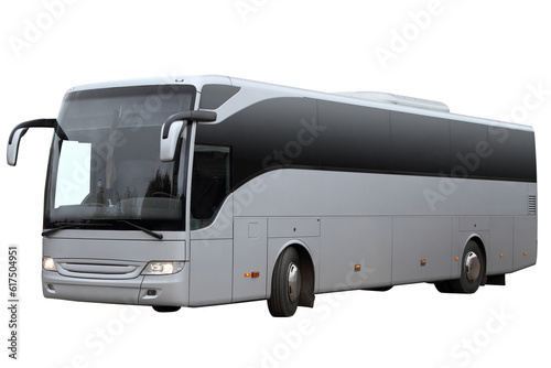 Modern passenger bus isolated on white background.