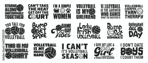 Volleyball T shirt Design Bundle, Vector Volleyball T shirt design, Volleyball shirt, Volleyball typography T shirt design Collection