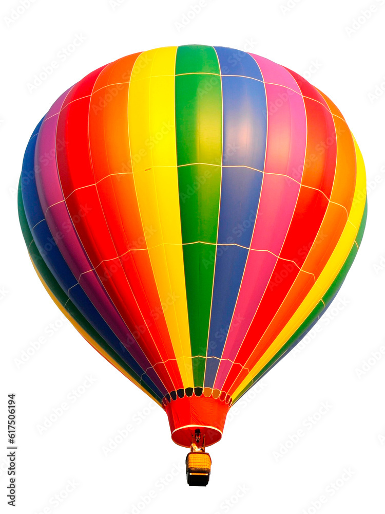 Naklejka premium Hot air balloon on transparent background. Isolated Hot air balloon. Aerostat png file clip art clipart