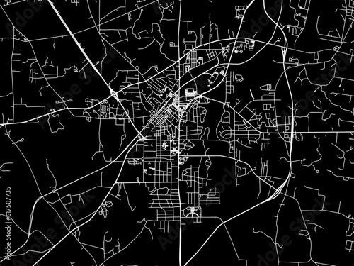 Vector road map of the city of kilgore Texas in the United States of America with white roads on a black background.