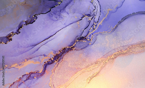 Fioletowe tło abstrakcja  ( Alkohol ink painting fluid ) Oryginalne ręcznie malowane abstrakcje photo