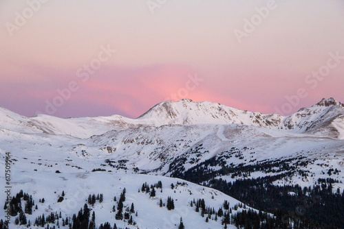 Loveland Pass, Colorado, winter sunrise