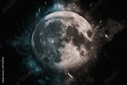 Schilderij op canvas Planet Art - Moon