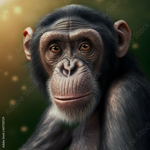 majestic chimp with big eyes profile picture deep focus superimposition colors super adobe detailed texture aesthetics neuro cognitive art photoshop octane render Pinterest art awardwinning  © Mildred