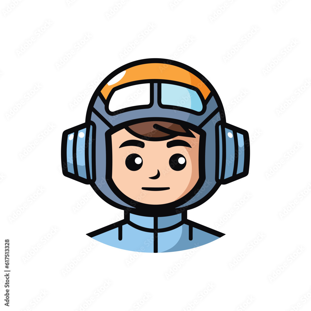 A man in a helmet with headphones on