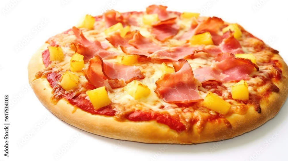 Traditional italian pizza. Delicious taste Hawaiian pizza. Generative AI Traditional italian pizza. Delicious taste Hawaiian pizza. Generative AI