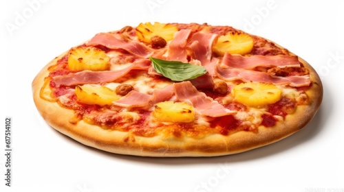 Traditional italian pizza. Delicious taste Hawaiian pizza. Generative AI
