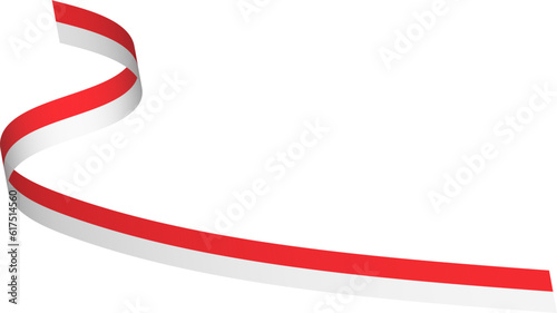 Indonesian flag ribbon iin 3D