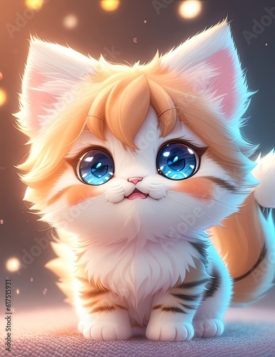 A cartoon of a cat. Generative AI