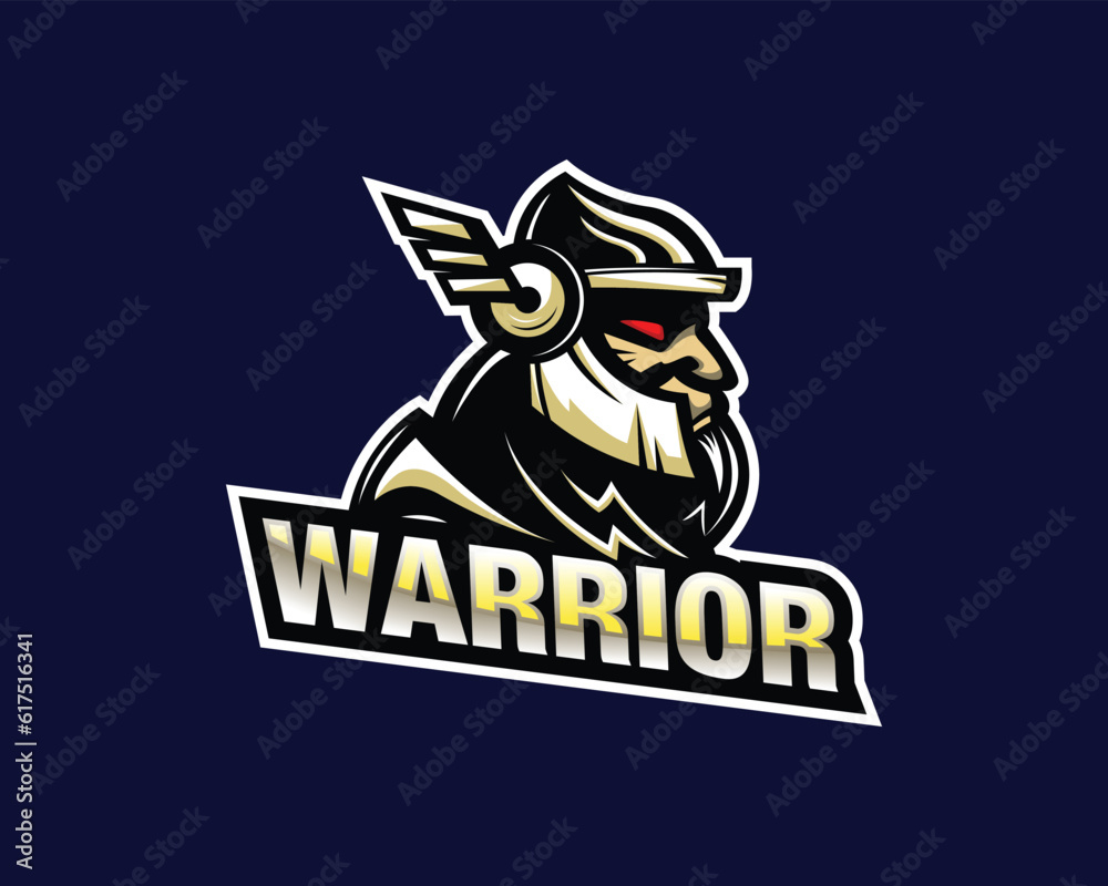 Vectore sport fighter warrior logo design template illustration