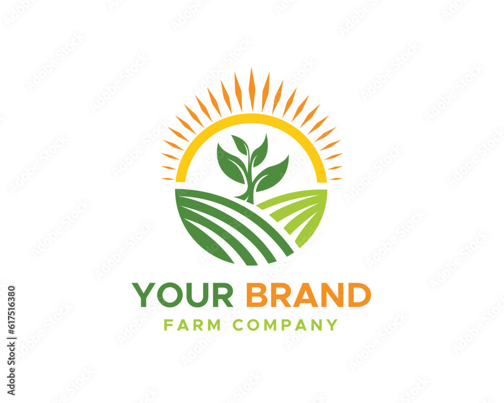 Vector agriculture logo design template illustration Vector agriculture logo design template illustration