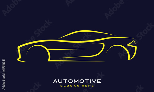 Vector luxury sport car logo design template illustration
