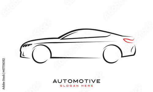 Vector luxury sport car logo design template illustration