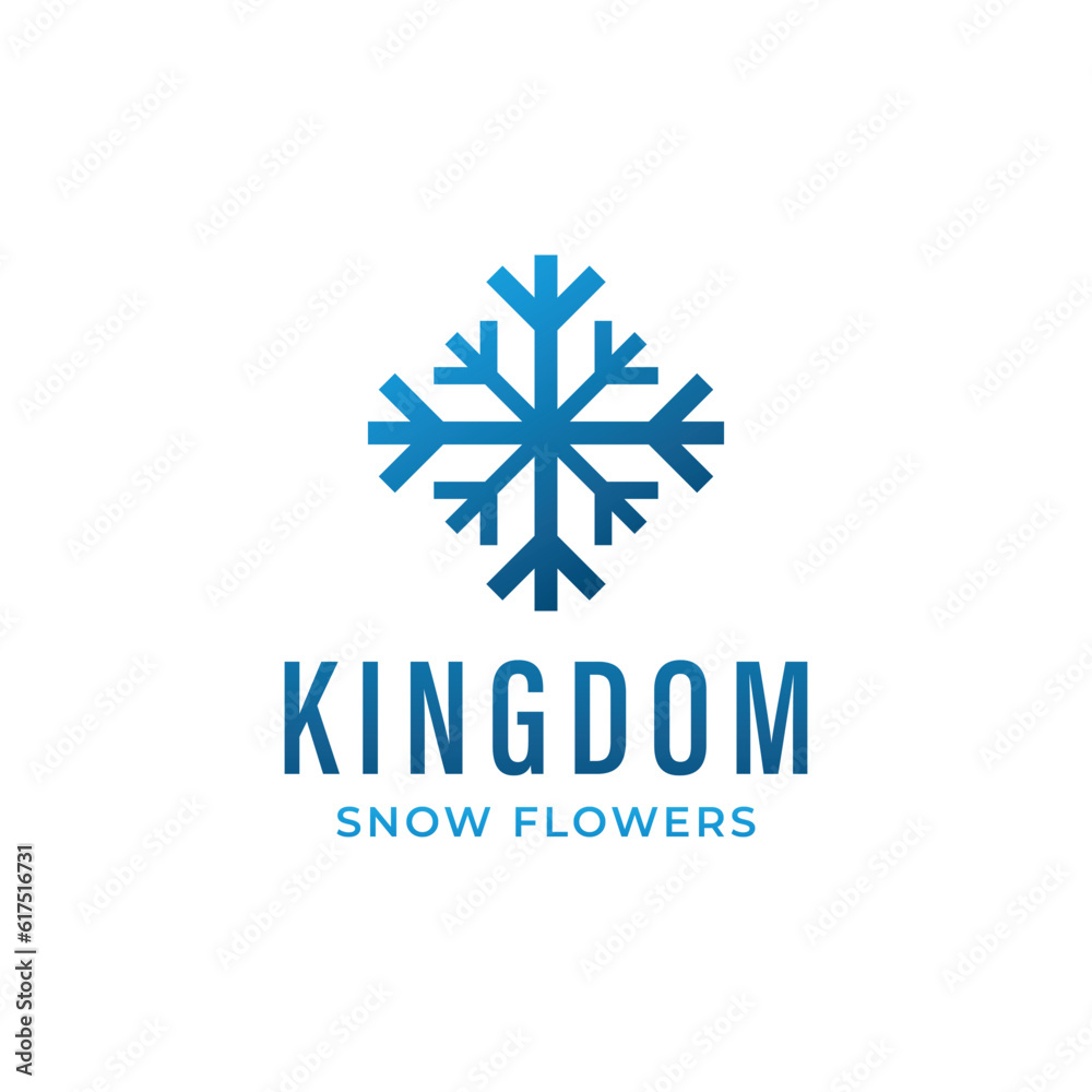 Vector ice flower logo design template illustration