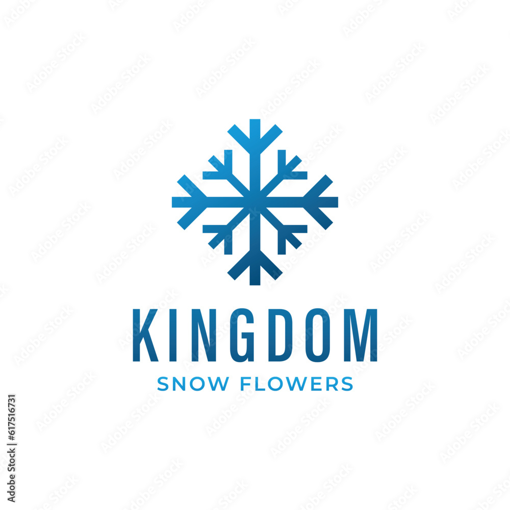 Vector ice flower logo design template illustration Vector ice flower logo design template illustration