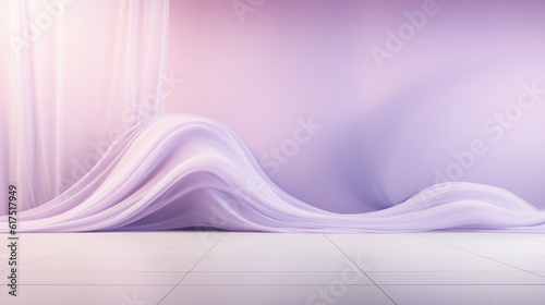 Photographie Ein schöner abstrakter, moderner lila Hintergrund für eine Produktpräsentation mit glattem Boden und Rauch