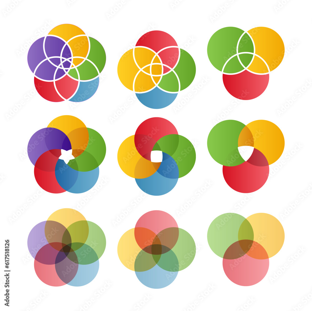 Obraz premium Set of venn diagrams concept