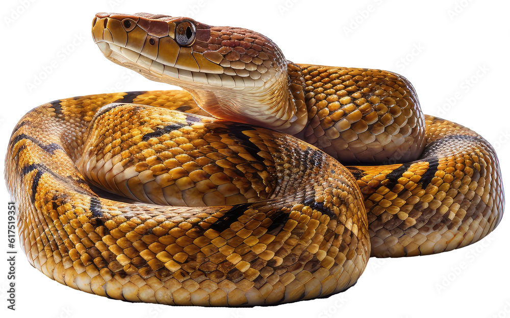 Brown python snake isolated on white background as transparent PNG ...