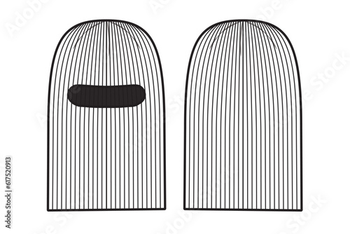 Ski Mask Balaclava Shiesty Flat Illustration Cad Accessory Winter Streetwear Mockup Blank Vector Activewear outdoor streetwear workwear knit