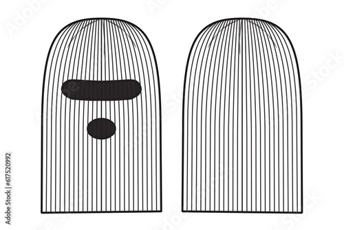 Ski Mask Balaclava Shiesty Flat Illustration Cad Accessory Winter Streetwear Mockup Blank Vector Activewear outdoor streetwear workwear knit