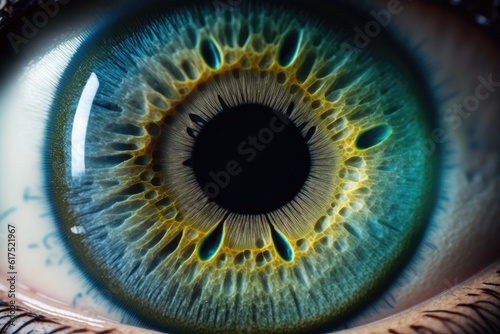 detailed close up view of a human eye. Generative AI