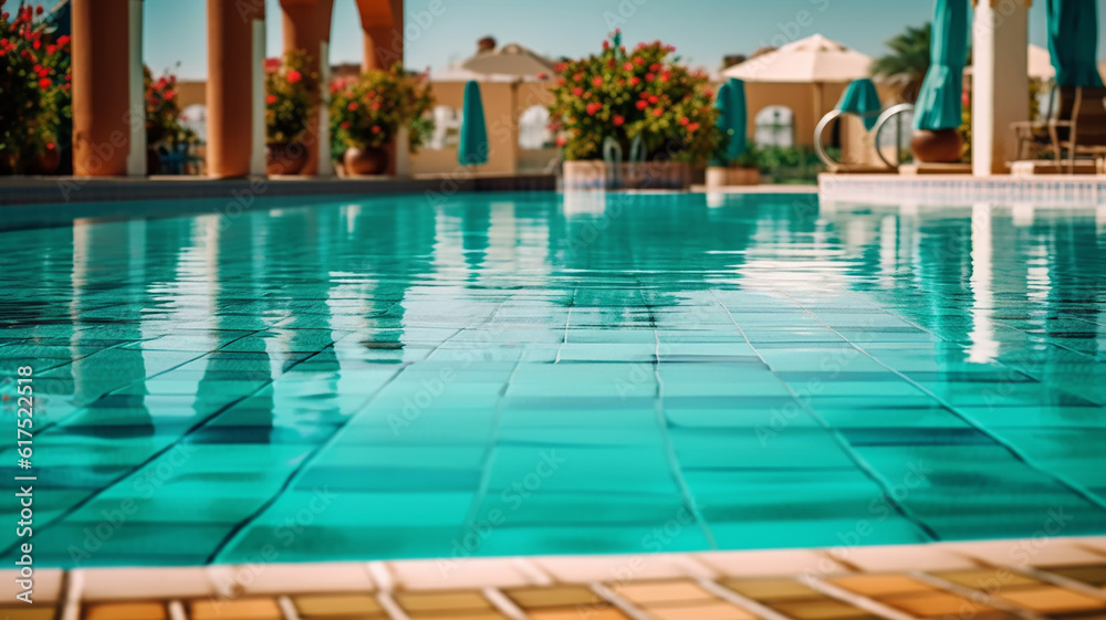 recreation area swimming pool in the resort in the hotel