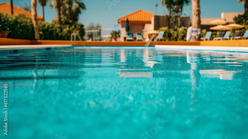 recreation area swimming pool in the resort in the hotel