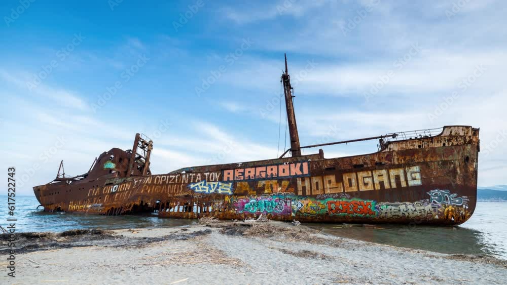 Dimitrios shipwreck in the peloponnese greece Dimitrios shipwreck in the peloponnese greece