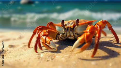 Photography close up of a crab on the beach © didiksaputra