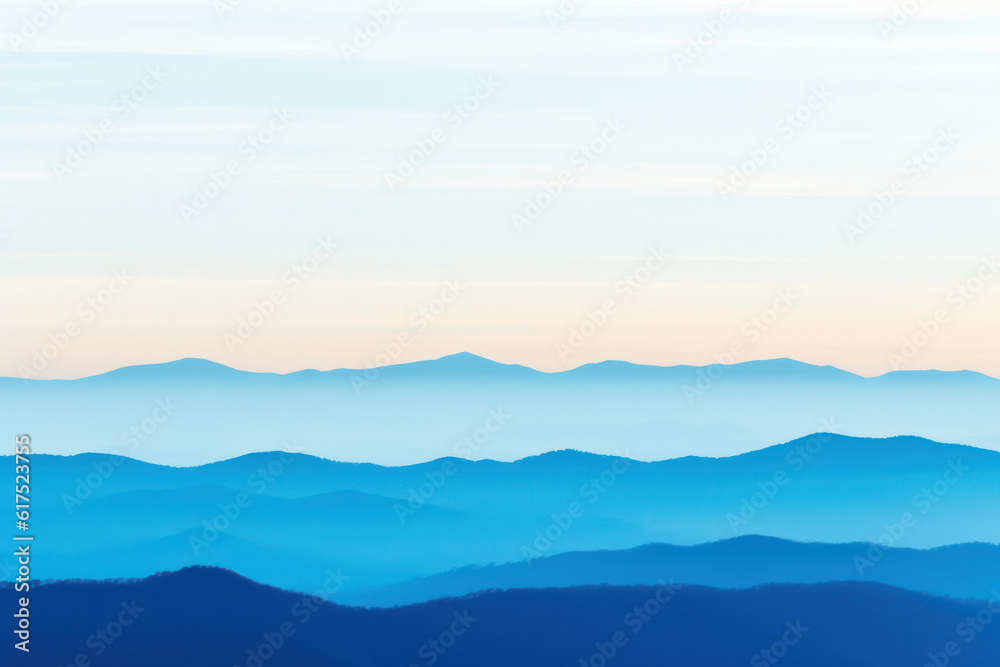A hyperrealistic capture of a peaceful mountain landscape at dawn, with misty valleys and a colorful sky, inspiring a sense of peace and awe, in hyperrealistic 8k detail