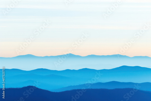 A hyperrealistic capture of a peaceful mountain landscape at dawn, with misty valleys and a colorful sky, inspiring a sense of peace and awe, in hyperrealistic 8k detail © Matthias