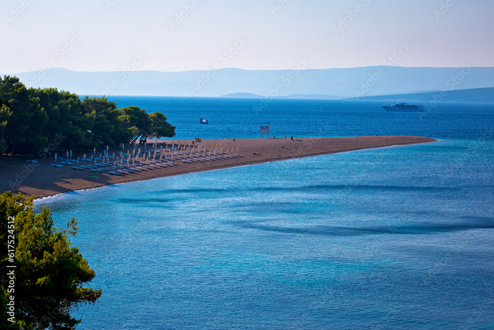 Famous Zlatni Rat beach on Brac island view, Bol, Dalmatia, Croatia