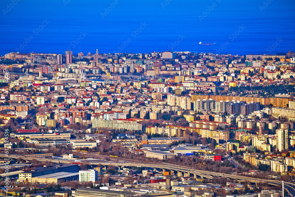 City of Trieste aerial view, capital of Friuli Venezia Giulia region of northern Italy