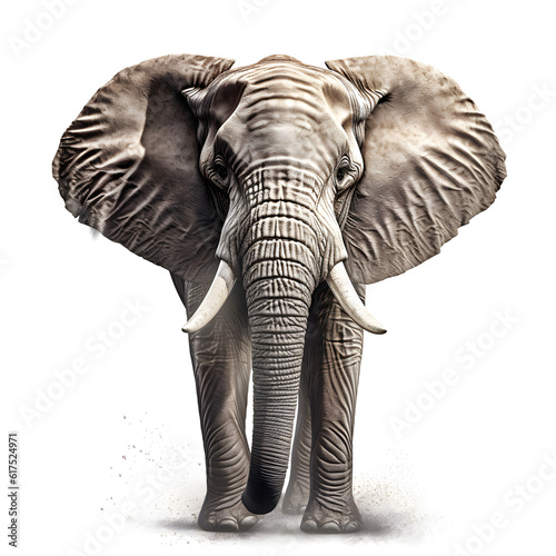 elephant  full body  isolated white background