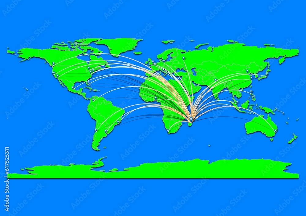 Naklejka premium Vibrant Fianarantsoa, Madagascar map - Export concept map for Fianarantsoa, Madagascar on World map. Suitable for export concepts. File is suitable for digital editing and prints of all sizes.