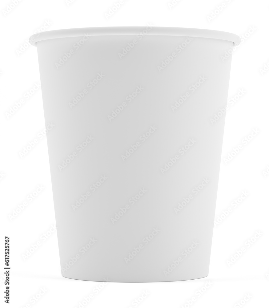 White Paper Cup close up. Isolated on white. 3D illustration White Paper Cup close up. Isolated on white. 3D illustration