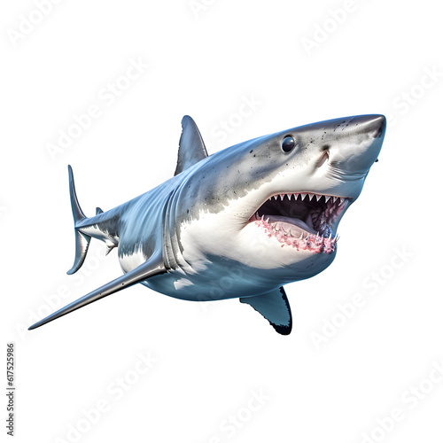shark full body  angry  isolated on white background