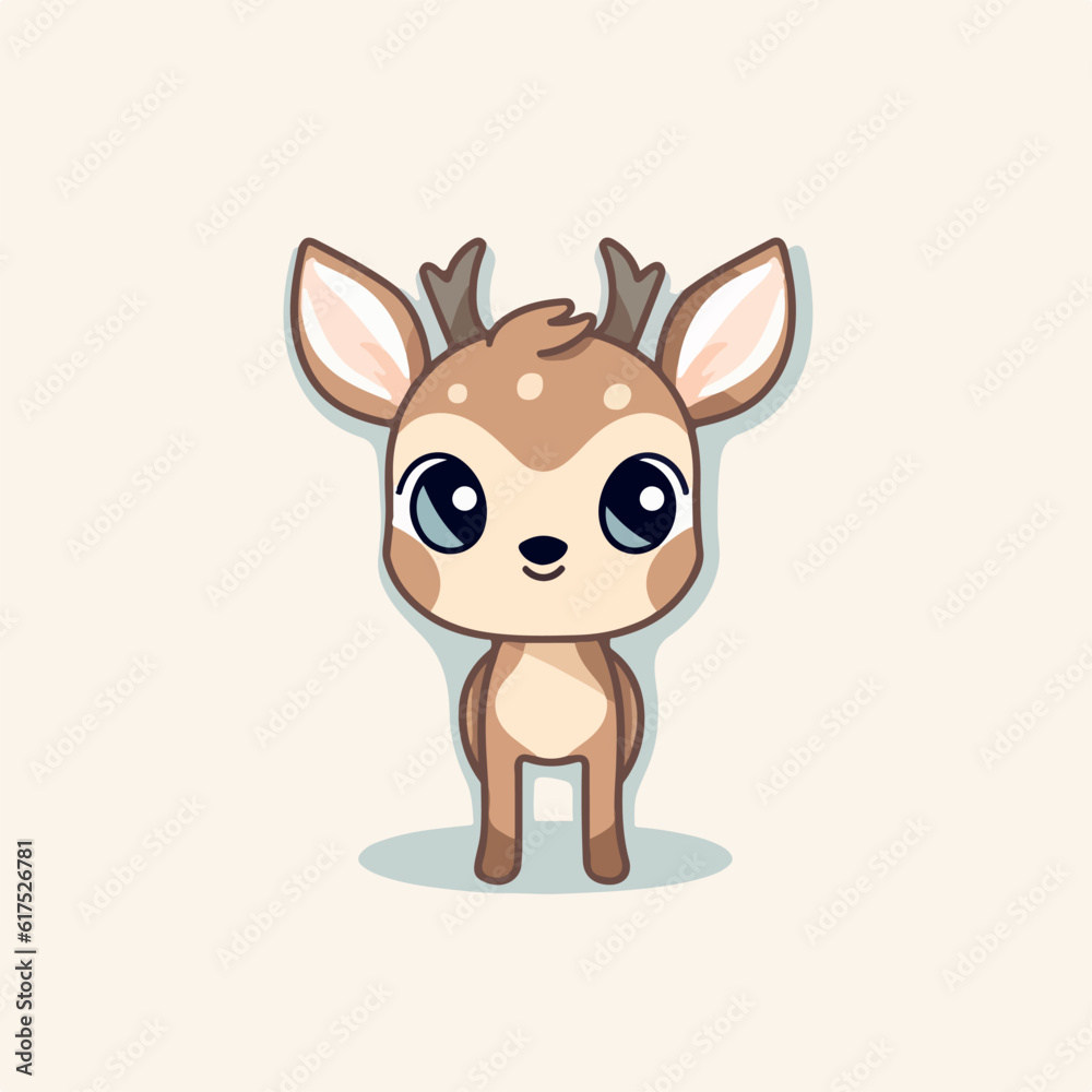 Deer in icon, logo style. Cartoon animal design. Flat vector illustration isolated
Deer in icon, logo style. Cartoon animal design. Flat vector illustration isolated