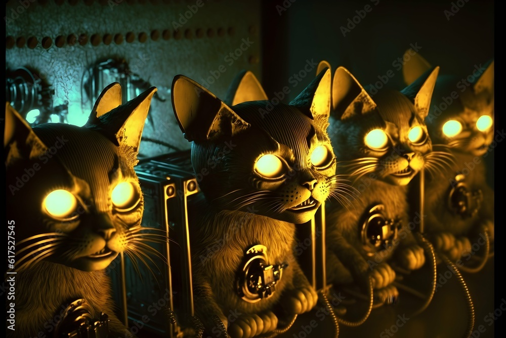 cloning machine that makes evil cat creatures many monsters action ...