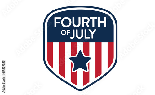 Fourth of July badge. USA Independence day emblem. July 4th celebration sticker. Free Download Fourth of July badge. USA Independence day emblem. July 4th celebration sticker. - GFXLoad
