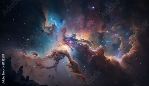 cosmic nebula deep field night sky photorealism 