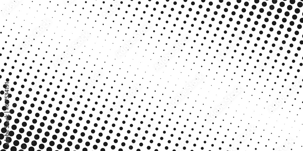 Halftone dotted diagonal gradient. Abstract black and white geometric horizontal background Halftone dotted diagonal gradient. Abstract black and white geometric horizontal background