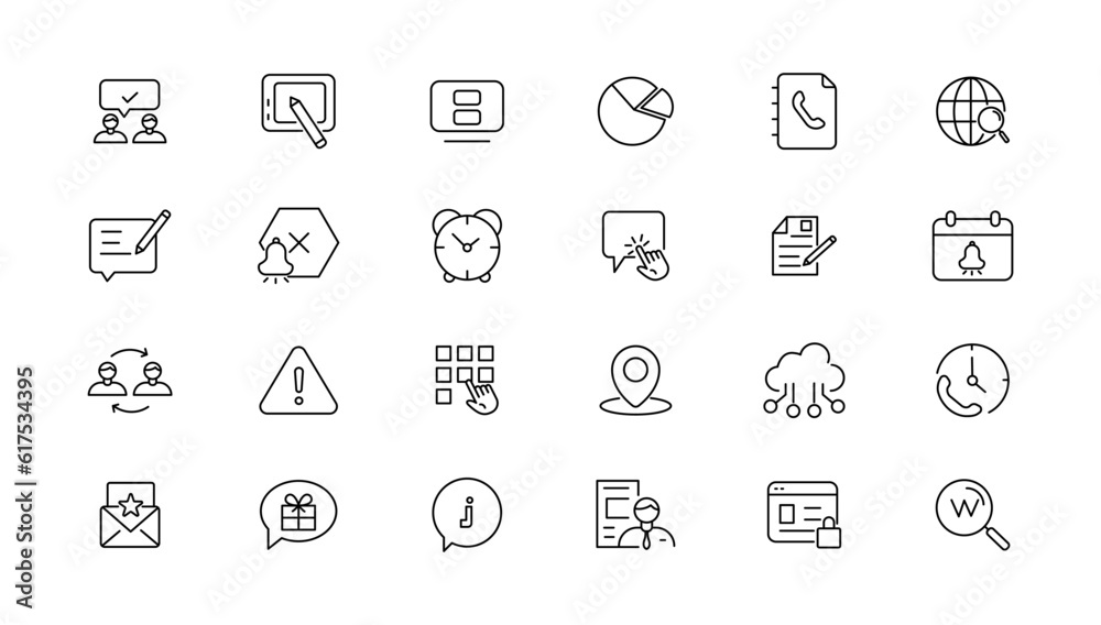 Information technology line icons collection. Big UI icon set in a flat design. Thin outline icons pack.